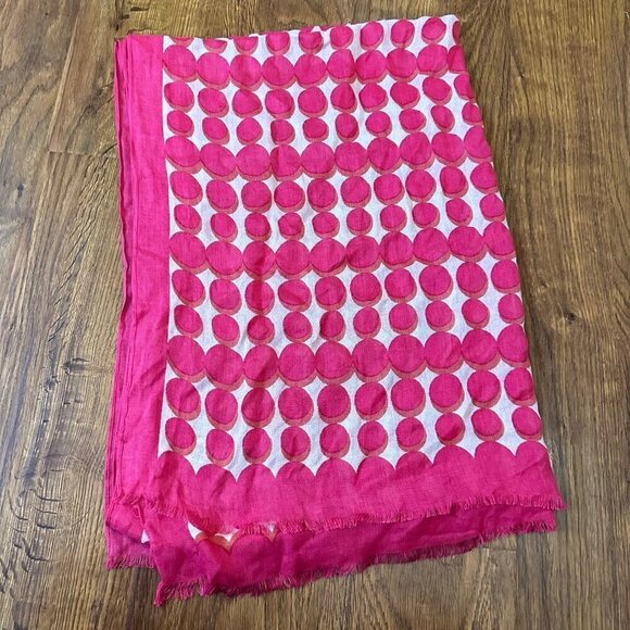 Kate Spade Seasonless Dot Oblong Scarf begonia bloom - Picture 4 of 4